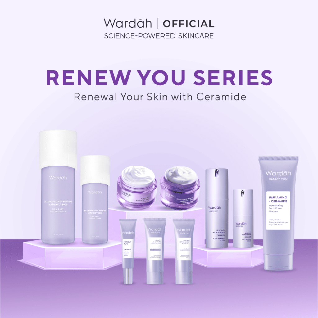 WARDAH Renew You Series Lengkap - Foam Cleanser, Toner Essence, Renewal Serum, Eye Cream, Day Moistu