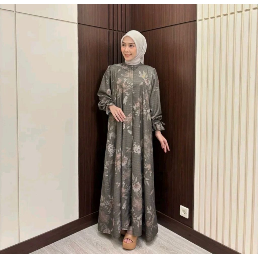 DRESS EMYRA RAYA SERIES TWILL NYAMAN NEW ARRIVALS/MIDI MOTIF ASHILLA MESSI