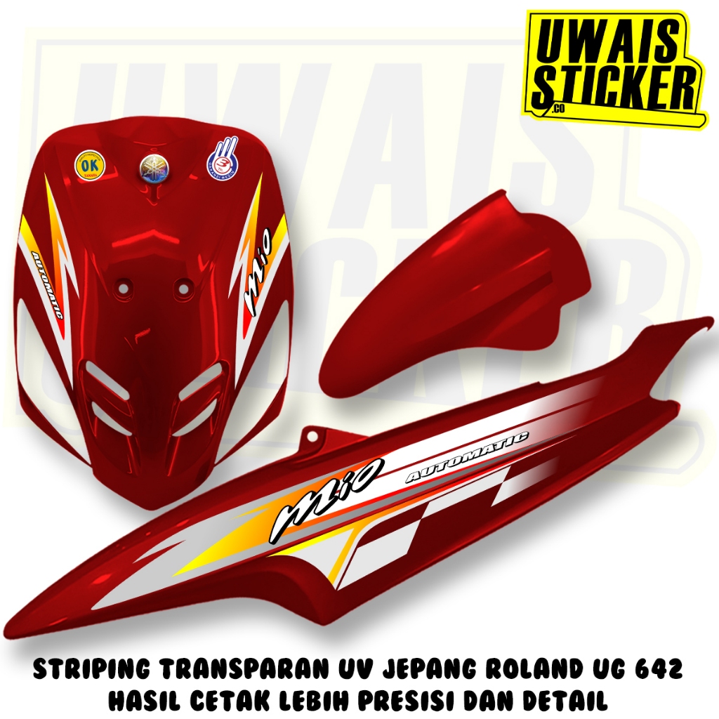 Striping Transparan Yamaha Mio Sporty 2008-2012 Konsep Racing Bendera Variasi Mio Karbu