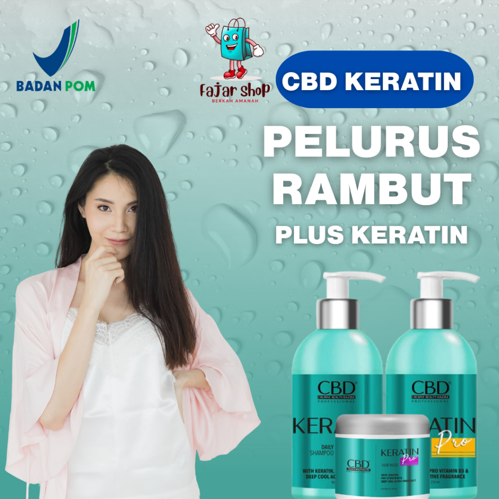 CBD Keratin Pro Vitamin Rambut Rontok Dan Kering Shampoo Anti Ketombe Mengembang Pelurus Permanen Ta