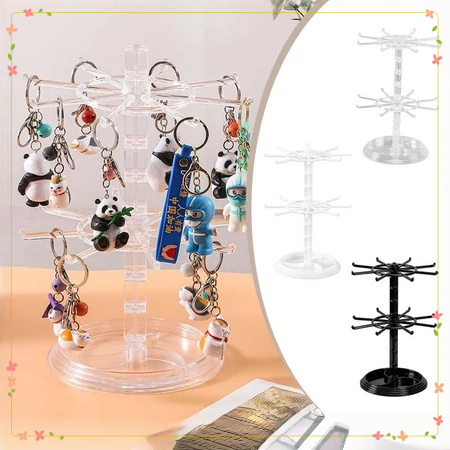 inin 2 Susun Rak Display Putar - Rak Matahari Serbaguna - Untuk Gantungan Kunci & Gelang - Diameter 