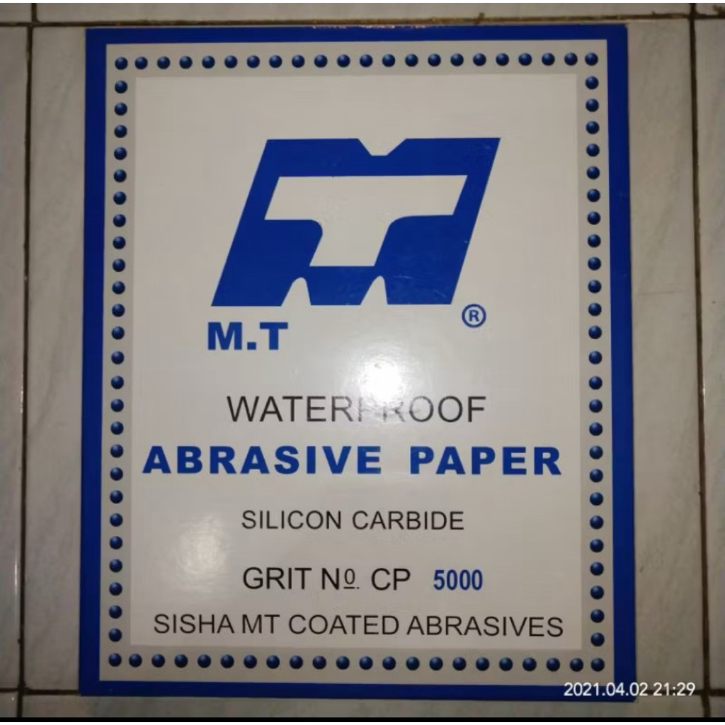 M.T amplas lembaran batu akik halus grit 5000 poles gosok intan permata duco abrasive paper