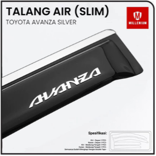 Talang Air Pintu Mobil Toyota Avanza Lama 2004 - 2011 Model Slim List Chrome 4 Pintu