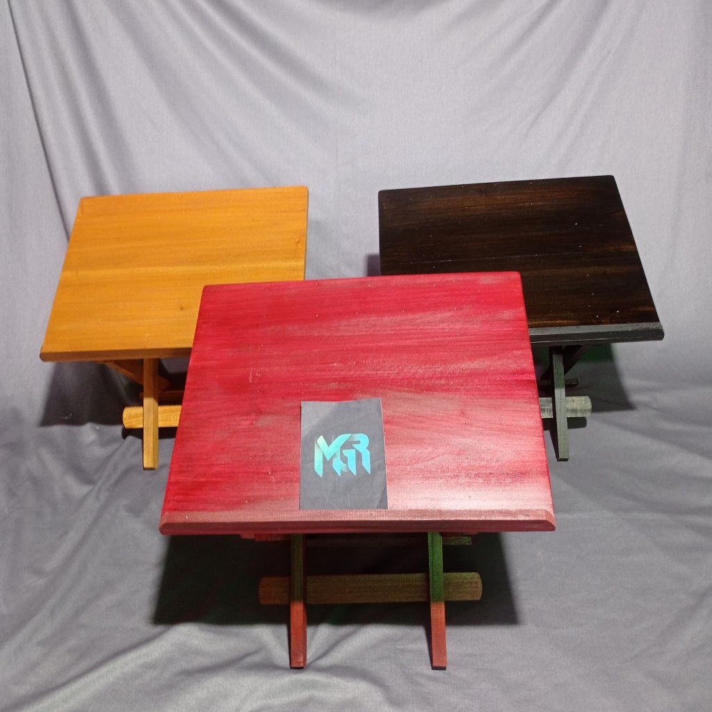 Meja Kayu Lipat MIRING 1 DAN MIRING 2 Portable Serbaguna Handmade untuk Piknik, Belajar, Membaca & N
