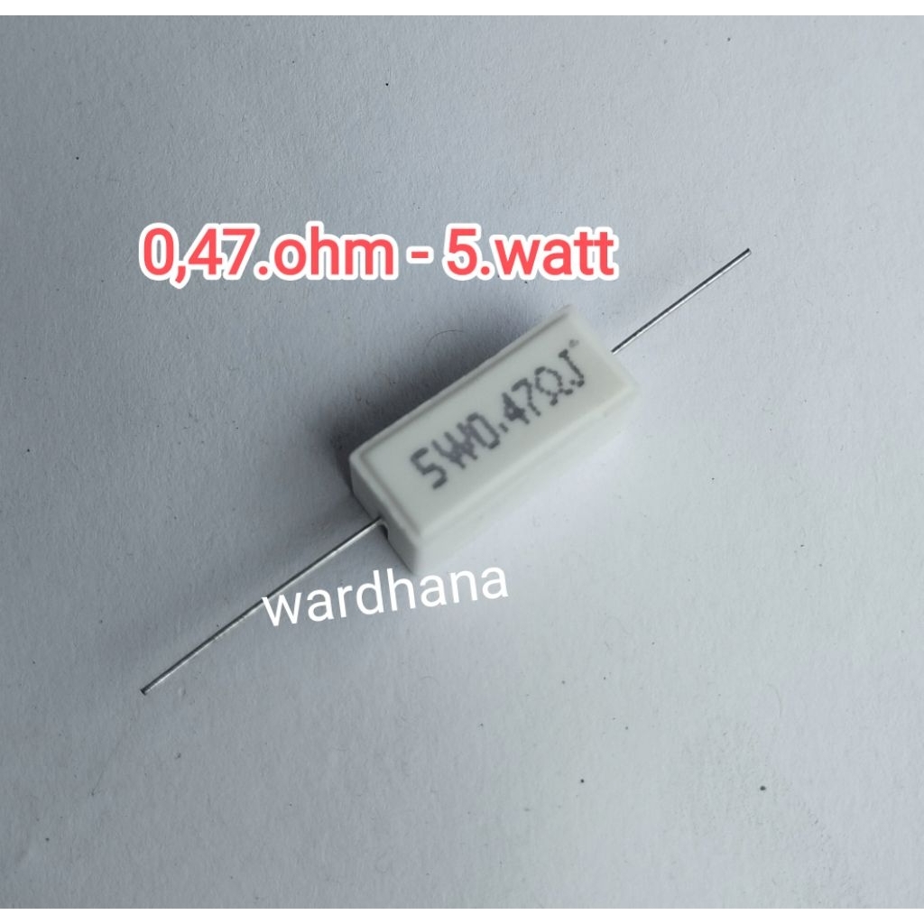 Resistor 0,47 ohm 5 watt R kapur 5 watt 0,47 ohm
