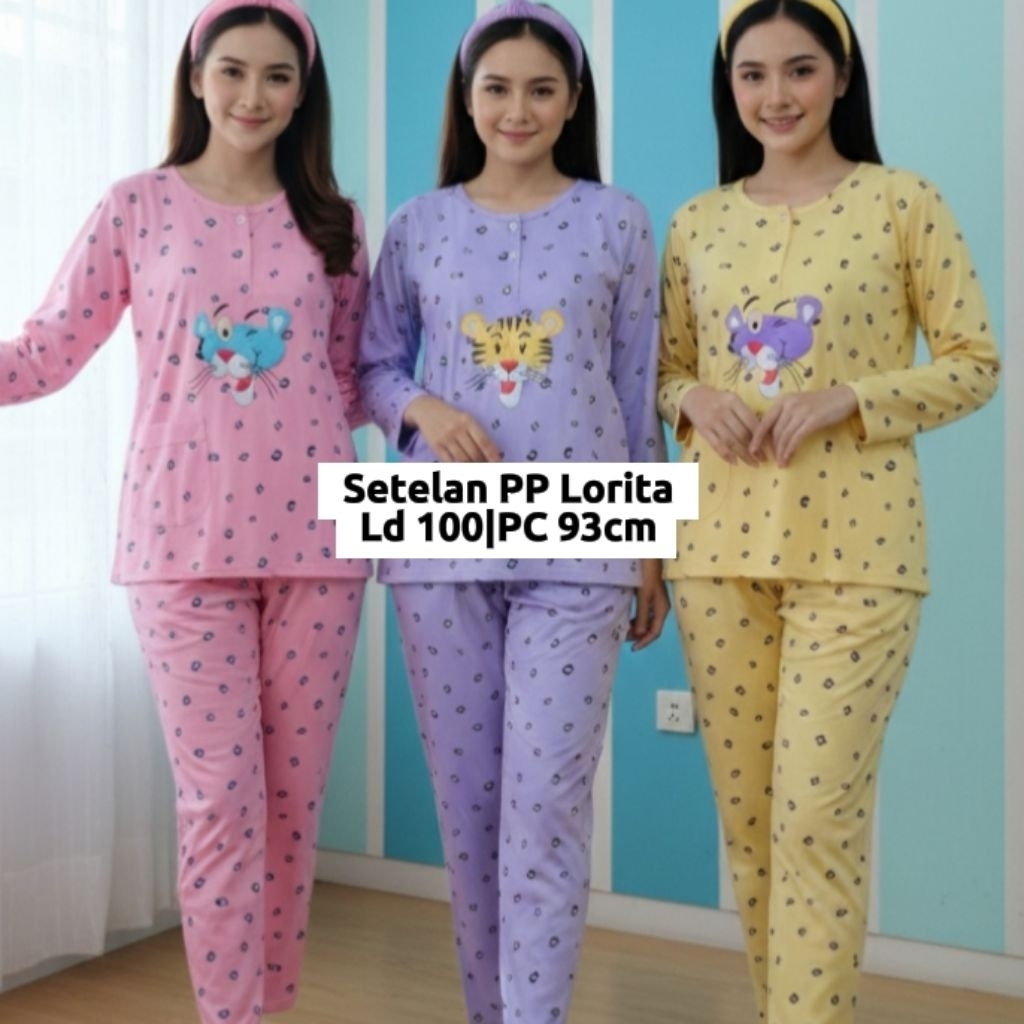 setelan PP Lorita |Baju Rumah Wanita|Kaos Nyaman