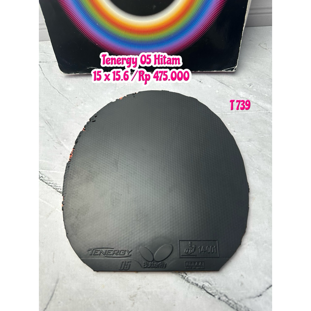 SECOND BET BAT BAD KARET PINGPONG TENIS MEJA BUTTERFLY TENERGY 05 HITAM ORIGINAL MARKET JEPANG