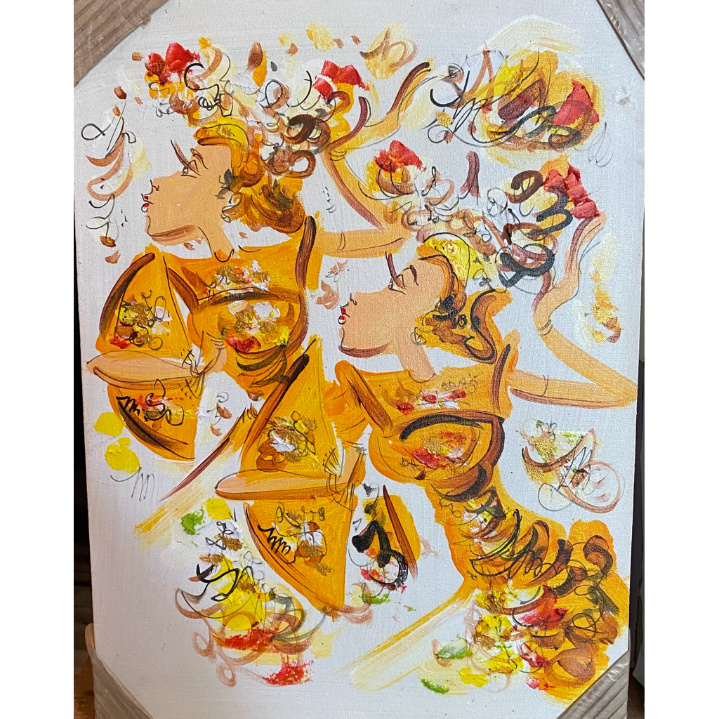 Lukisan legong, Lukisan penari Bali, lukisan Bali, Lukisan asli Canvas