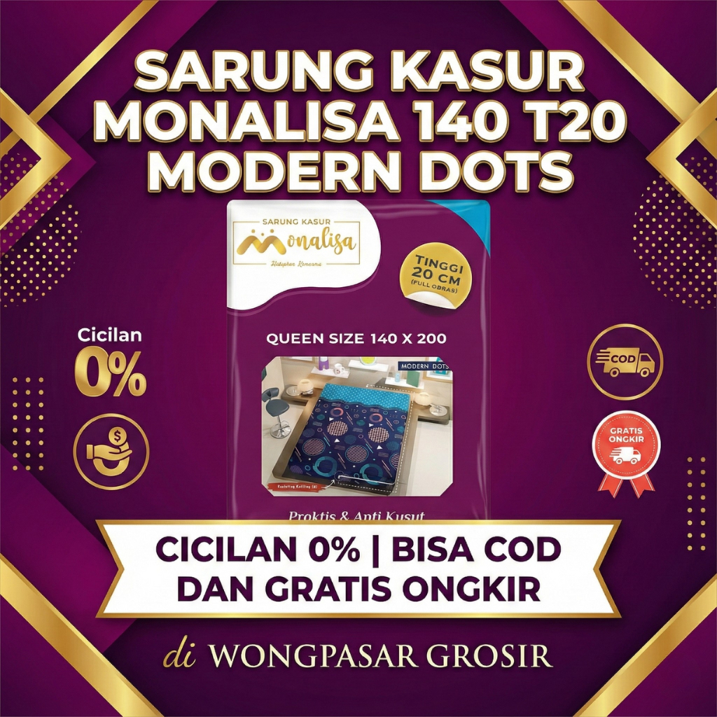 SARUNG KASUR BUSA MONALISA 140 X 200 X 20 cm