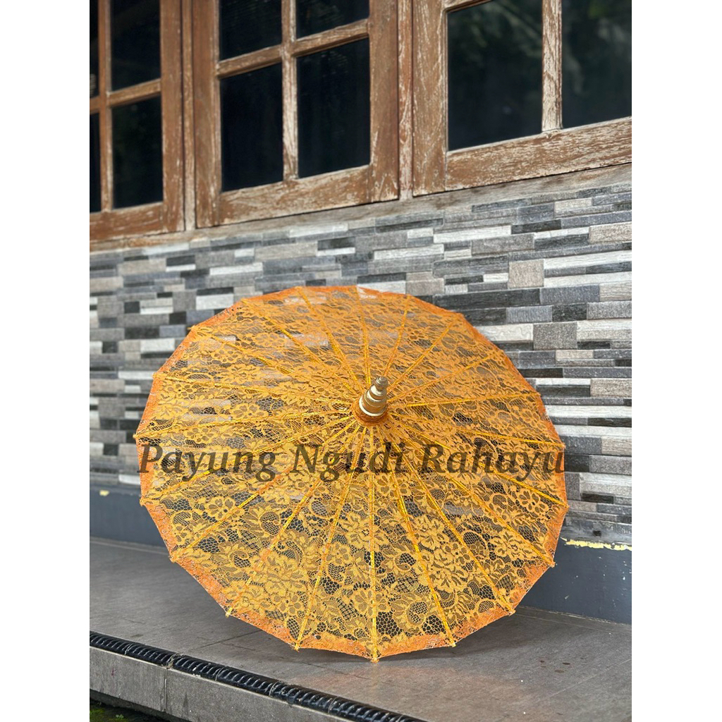 Payung Kain Broklat / Brokat / Bruklat Kuning Dekorasi Pengantin