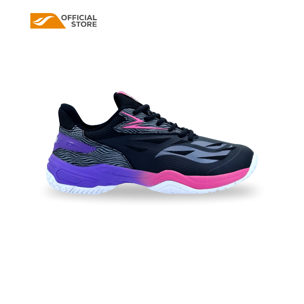 Desle Sepatu Badminton Glasglow Hitam Ungu