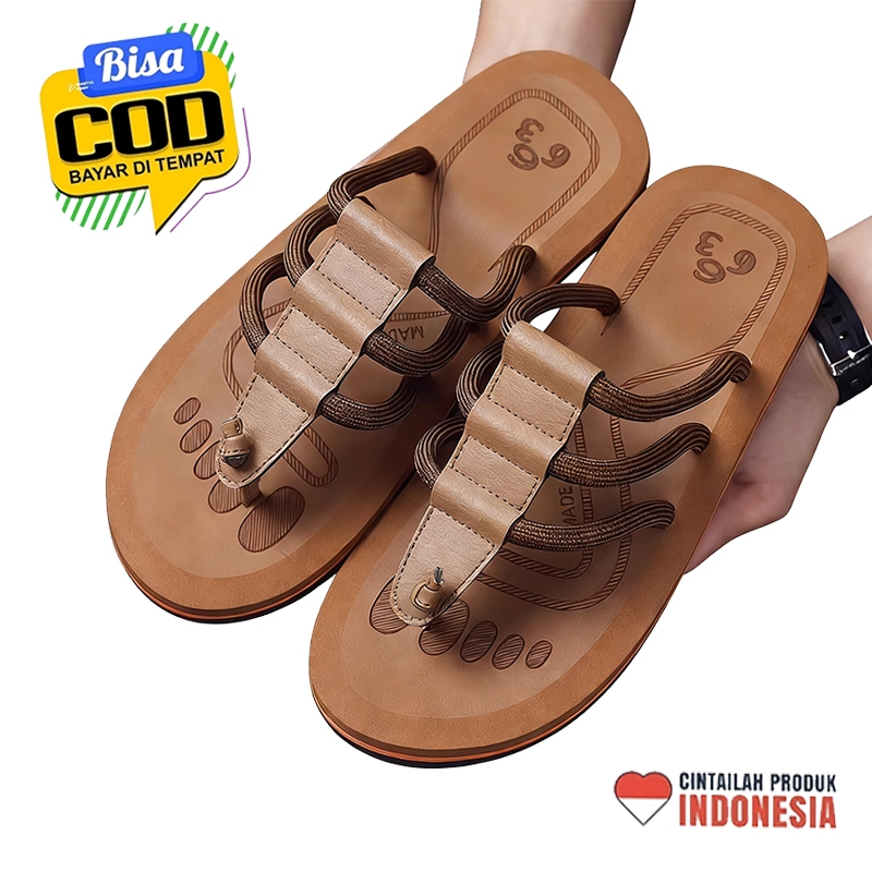 Sandal pantai pria, sandal pria bergaya, sepatu pantai luar ruangan gaya Korea, sandal jepit trendi,