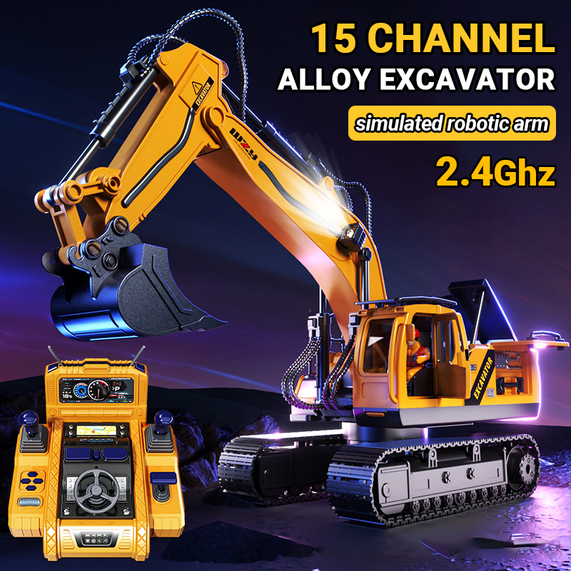 Eskavator Remote Control Eskavator 15 Channel RC Eskavator 2.4Ghz  Skala 1:14 RC Excavator Aloy tida