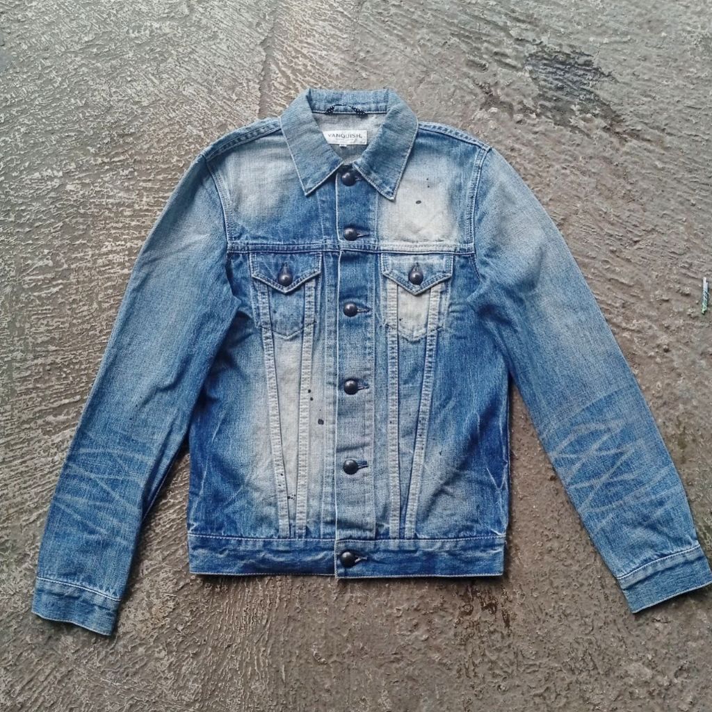 Vanquish Japan Trucker Denim Jacket Jaket Jeans Washed no Hysteric Glamour Tornado Mart Kapital Fuga