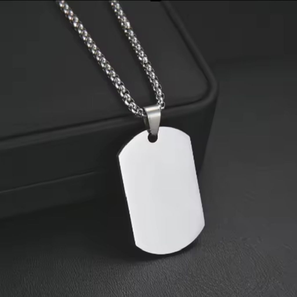 Kalung Rantai Pria Militer ARMY Rolo – Silver Original Titanium