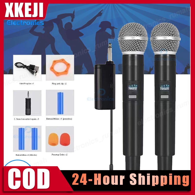 MICROPHONE WIRELESS MIC KARAOKE  Mikrofon Nirkabel Profesional UHF Mikrofon Bluetooth Untuk Karaoke
