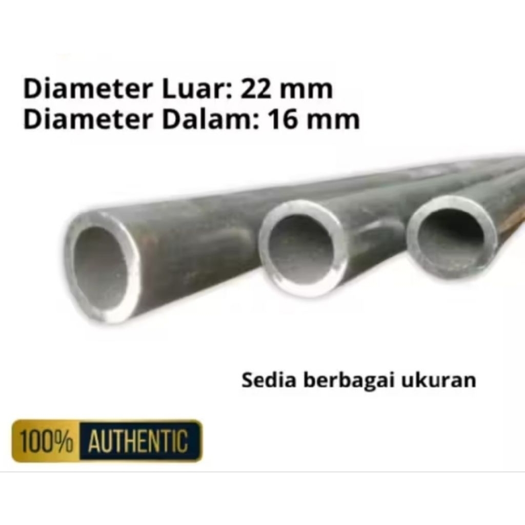 Pipa Besi Seamless OD 22 m, ID 16 mm
