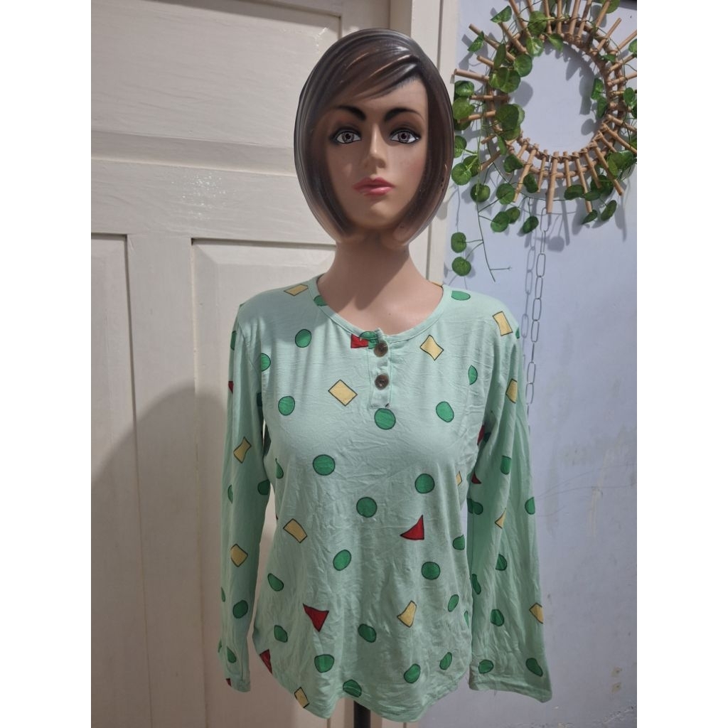 baju tidur atasan piyama spao hijau toska size remaja dewasa