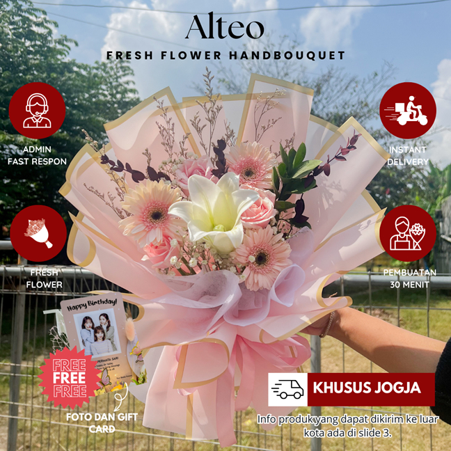 Buket Bunga Mawar Segar Asli Hand Bouquet Wedding Lamaran Engagament Kado Anniversary Istri Buket Bu