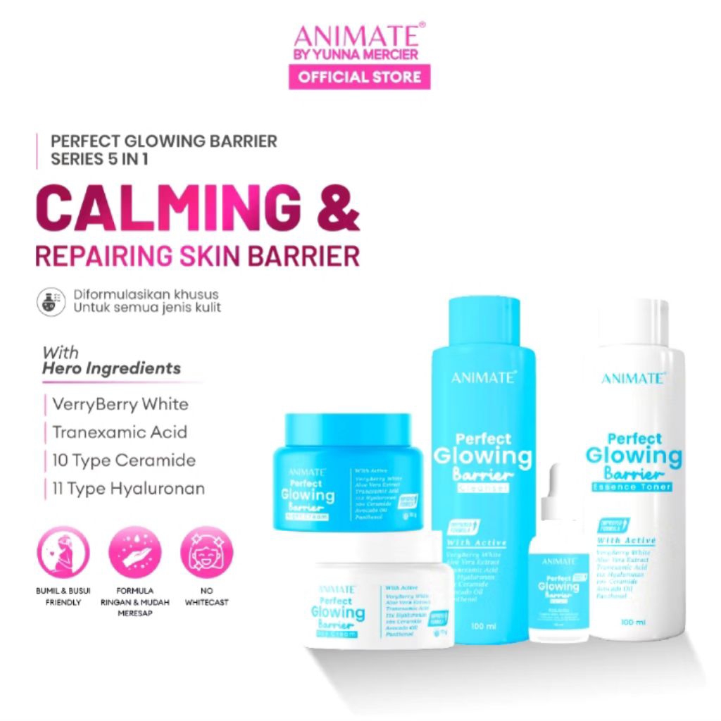 Animate Glowing Barrier Series skincare ori 100%