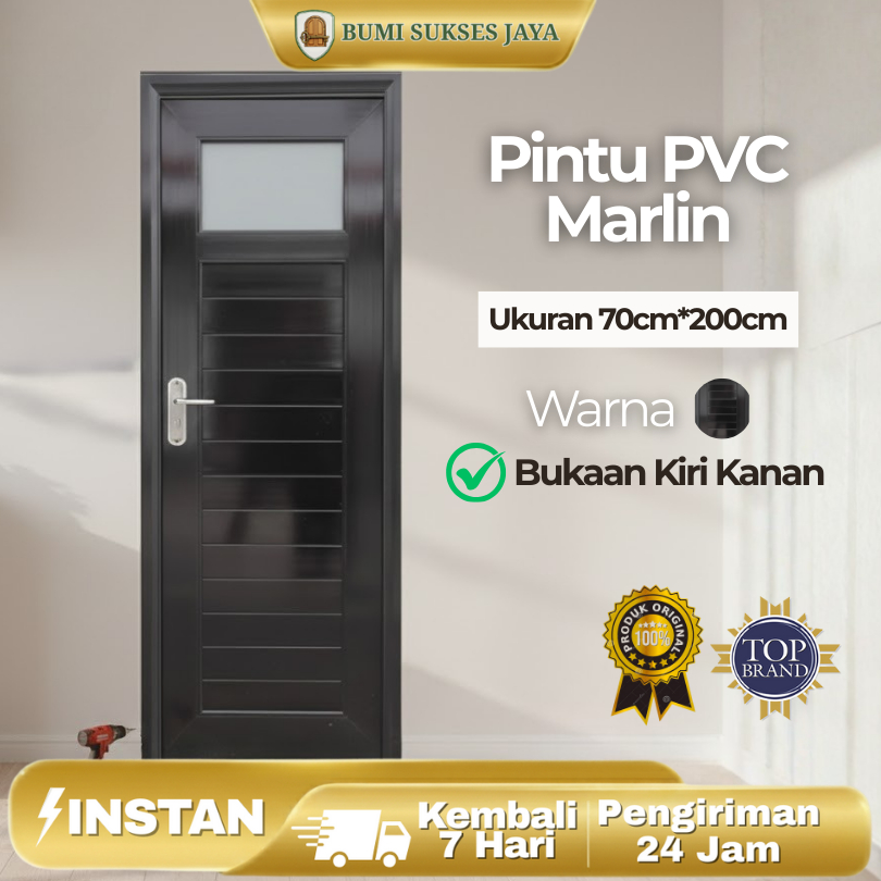 Pintu PVC Marlin Premium Pintu Kamar Mandi PVC Premium Pintu Toilet PVC Murah Pintu Serbaguna M5 Kac