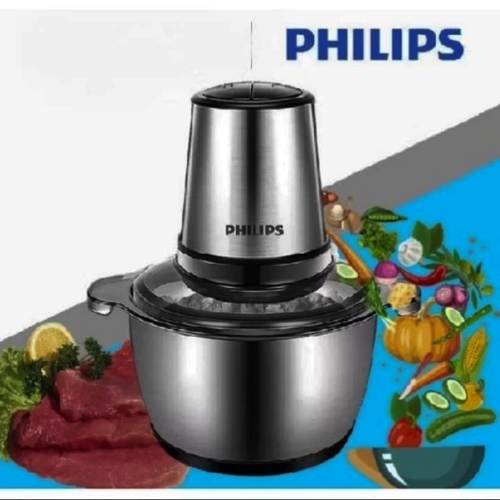 blender Philips 2L penggiling daging dan bumbu serbaguna multifungsi berbahan dasar stanliss