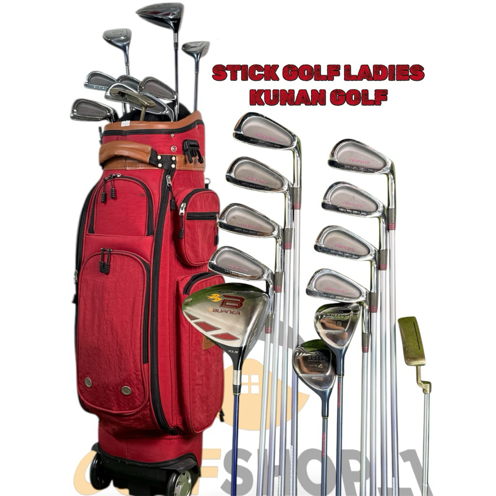 Paket Fullset Stick Golf Ladies Kunan Golf Shaft Graphite Flek Ladies Second Original Lengakap Bag G