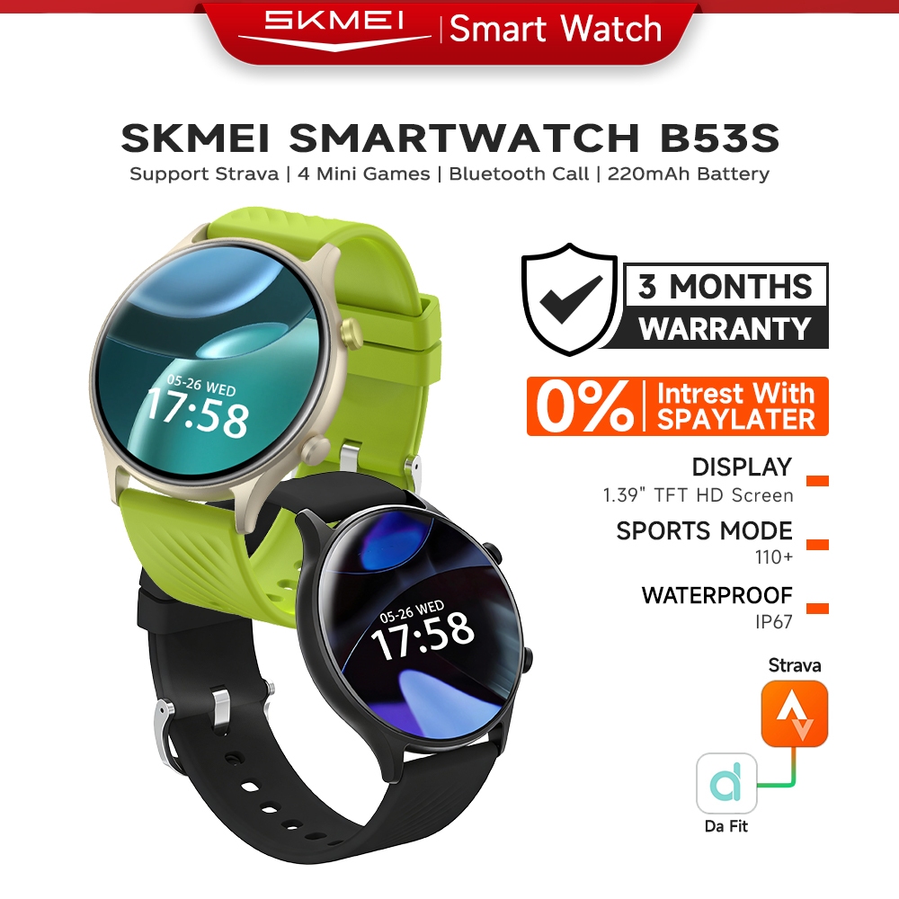 SKMEI B53S Smart watch Sport Tracker Jam Wallpaper spesial Deteksi Tekanan Darah Oksigen Darah Jam P