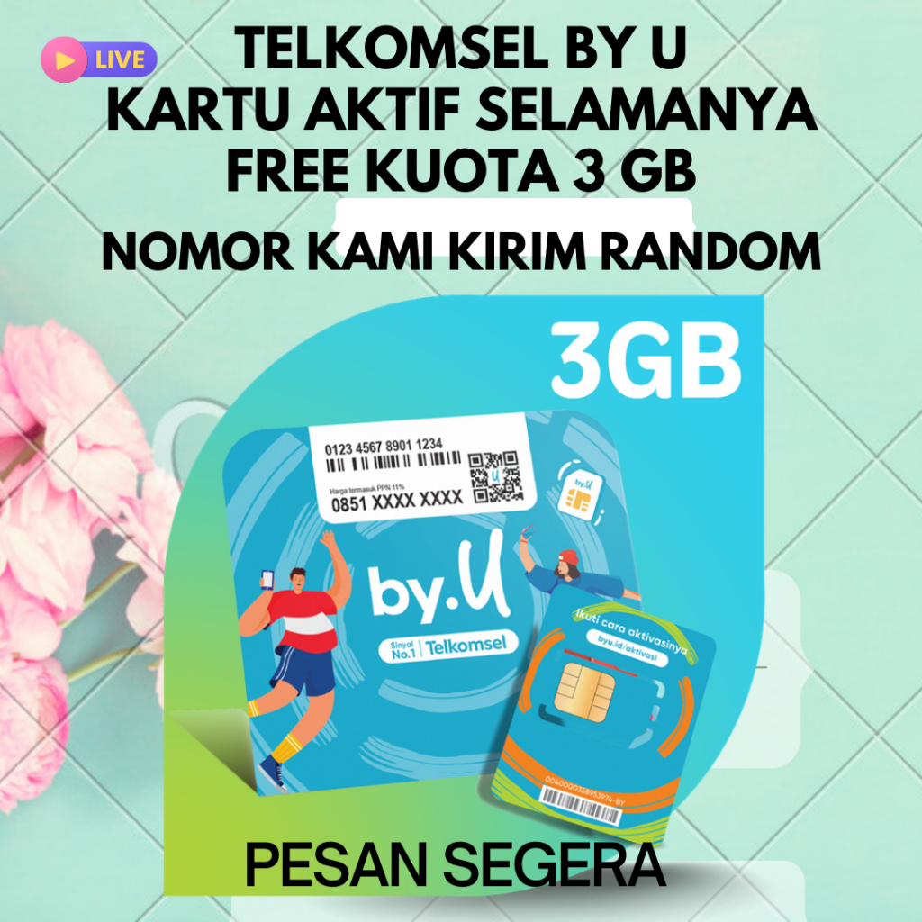 Telkomsel BY U Free Kuota 3 GB - Telkomsel BY U - B2