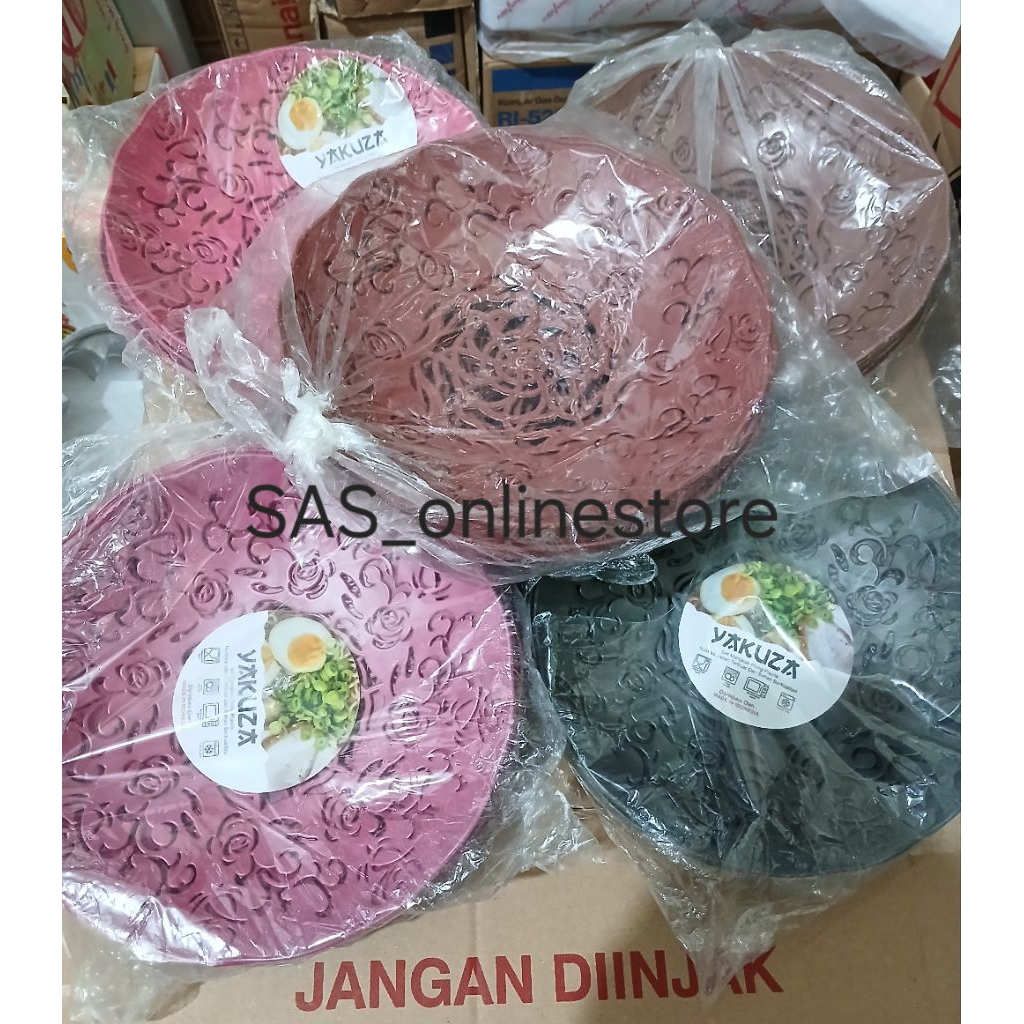 Piring Makan Rotan Plastik/Piring Jikin Plastik Mawar