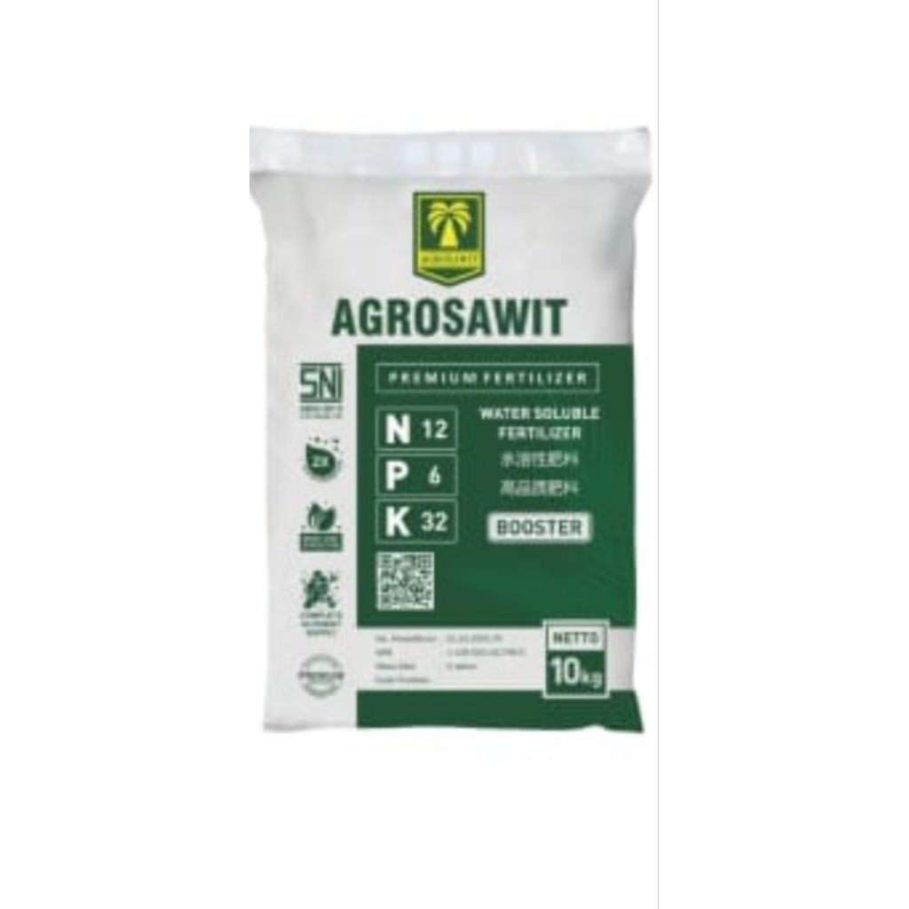 Agrosawit Booster NPK 12-6-32 – Pupuk Premium Larut Air untuk Sawit & Tanaman Buah (10 Kg)