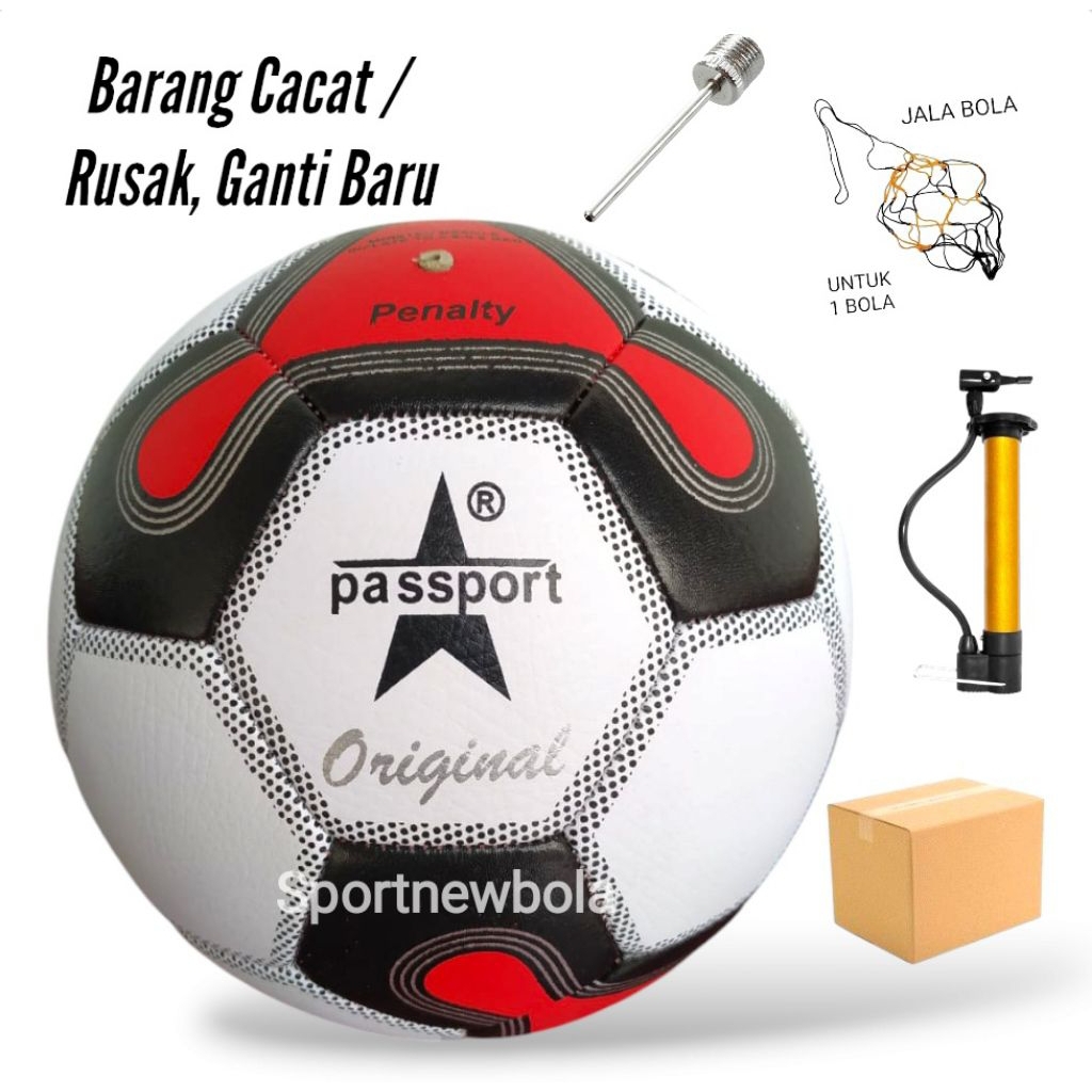 Bola Sepak PASSPORT PENALTY Size 5 . Bola Kaki No 5 . Bola Sepak Original Asli Jahit Free Pompa