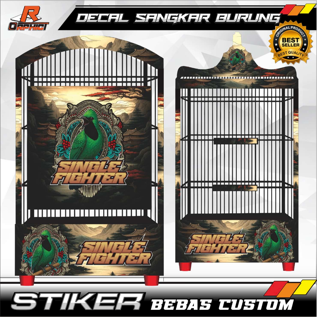 STICKER DECAL sangkar tahan air untuk cendet cucak ijo kenari kacer KANDANG BURUNG KOTAK STIKER UKUR