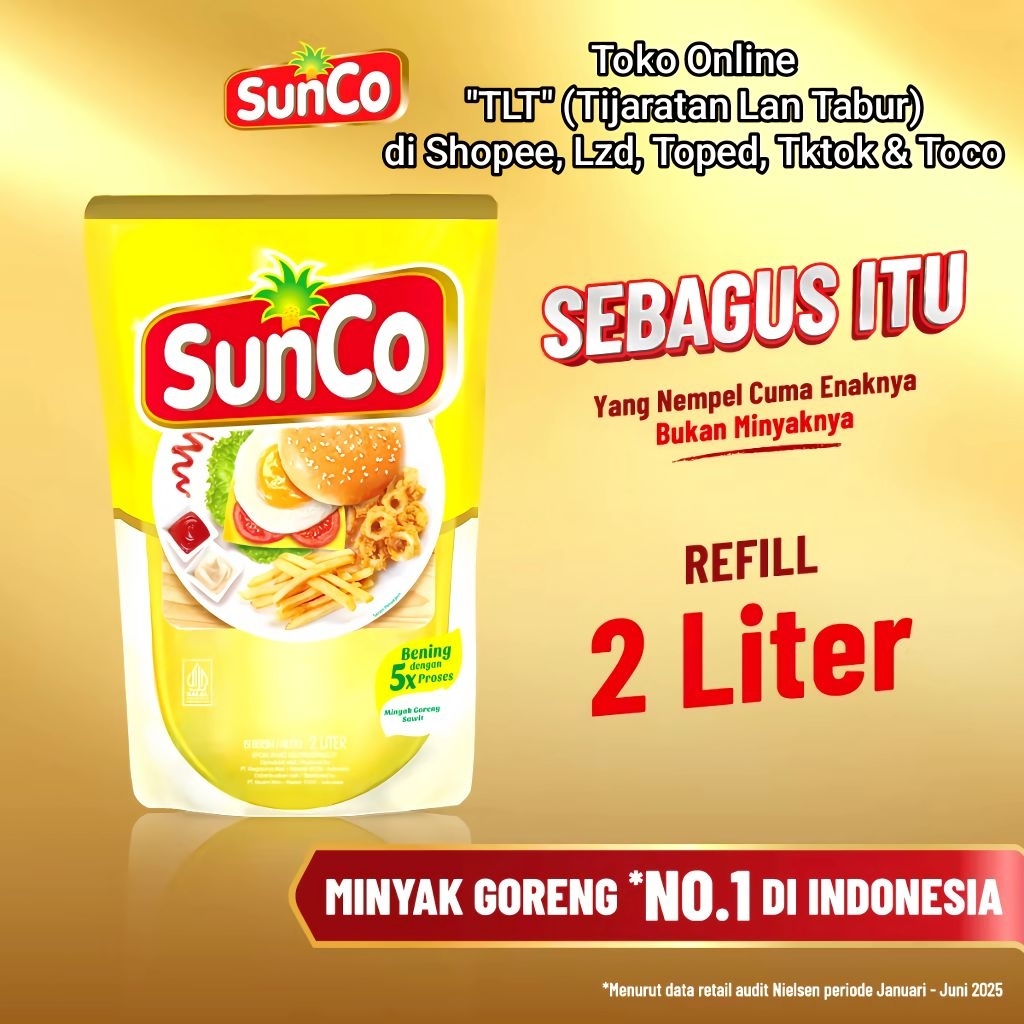Minyak Goreng Sunco 2 Liter Kemasan Pouch/Refill Ecer dan Grosir