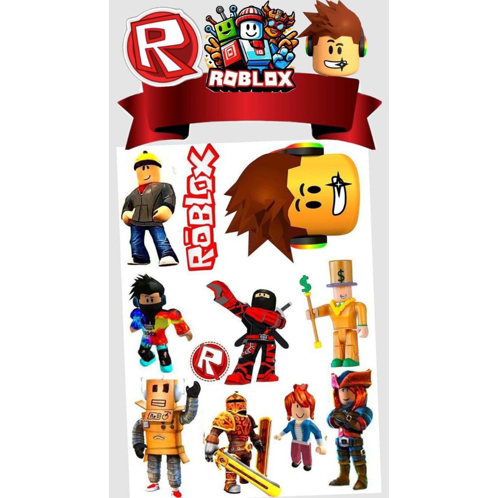 Topper Cake ROBLOX Free CUSTOM NAMA/HIASAN l TOPPER CAKE ULTAH TEMA ROBLOX