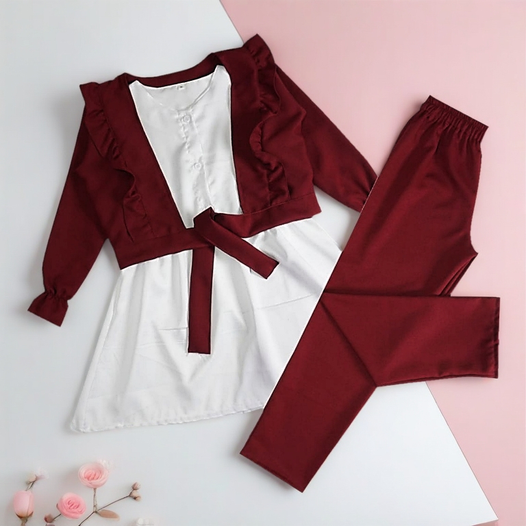 Wanset Remaja Setcel Rok Stelan 4-12Th Swetelan Baju Celana Setelan Anak Perempuan Terbaru 2026 Bju 