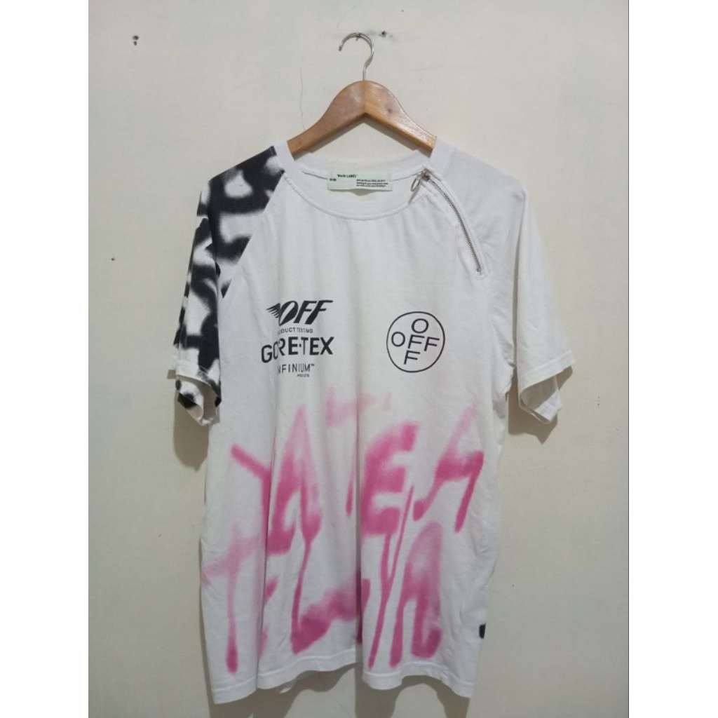 RARE OFF WHITE GORETEX GRAFITI PRINT TSHIRT VIRGIL ABLOH GYAKUSOU