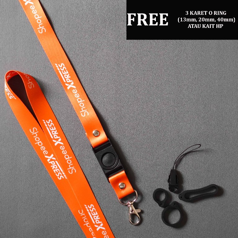 Lanyard Tali Gantungan HP ID Card Nametag Shopee Express Orange