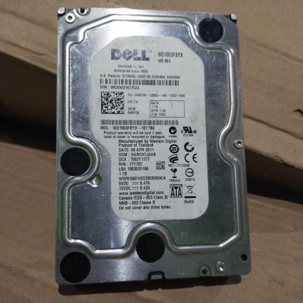 hardis jual gambling, experimen/Hardisk SATA Dell 1TB ,3.5inch