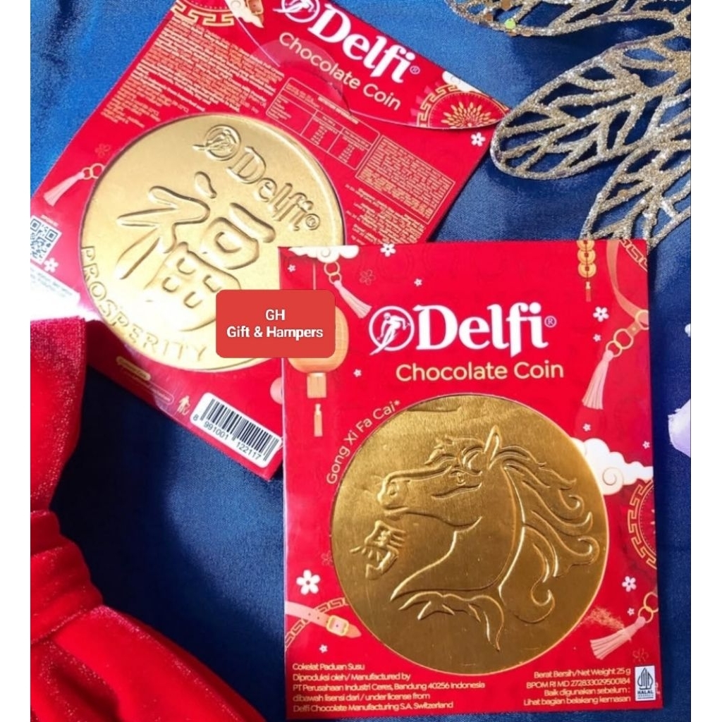 COKLAT DELFI EMAS Coklat Imlek Delfi Bentuk Koin Emas Motif KUDA Terbaru Thn ini Coin Hampers The Ye