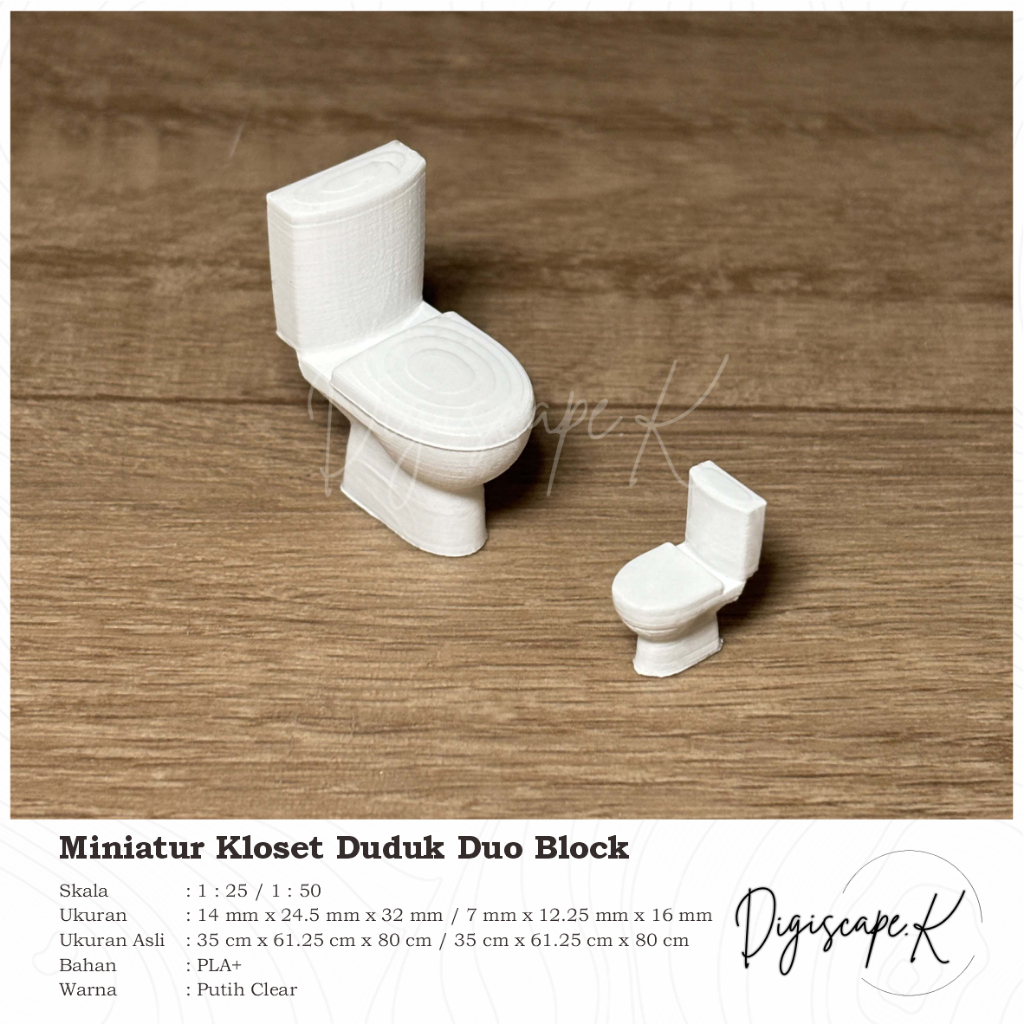 Miniatur Diorama Maket Toilet Closet Kloset WC Duduk Model Duo Block