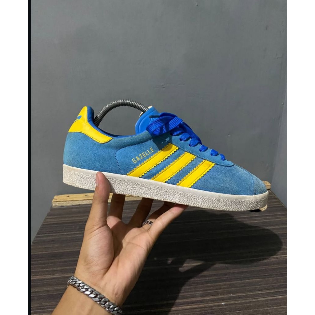 ADIDAS GAZELLE ORIGINAL BLUE YELLOW WHITE ||