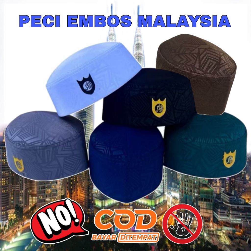 Peci Kopiyah Songkok Embos Peci Sultan Peci Malaysia Turki Embos Ukuran 1 Sampai 9