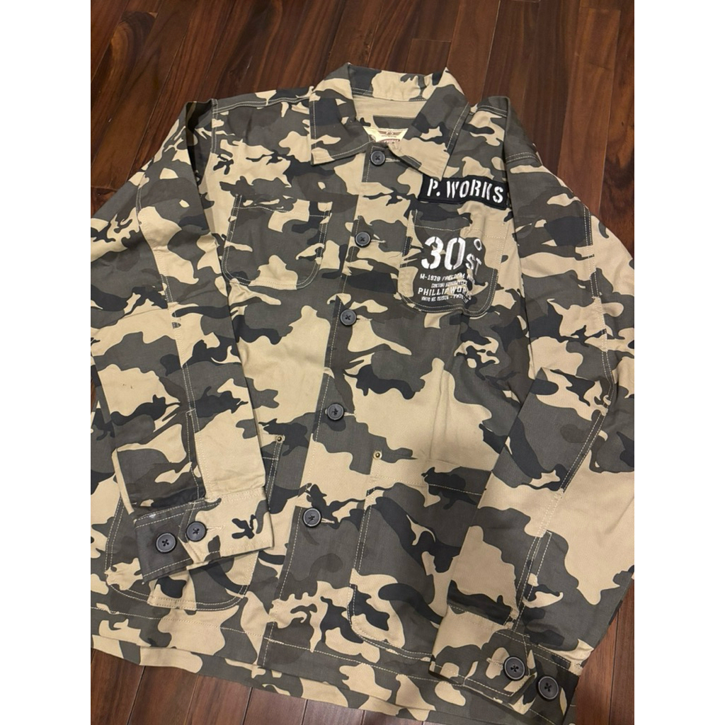 PRELOVED - phillip works army kemeja cowo like new