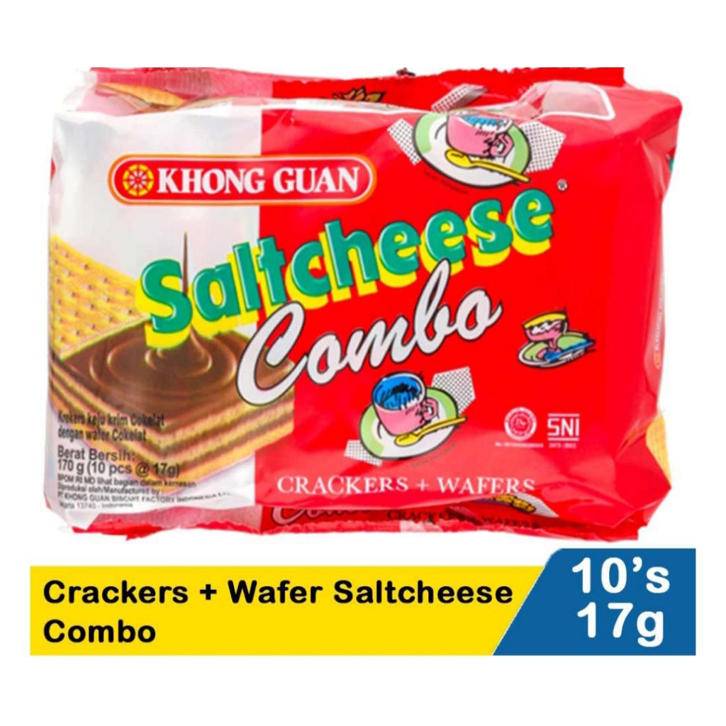 Khong Guan Biskuit Saltcheese Combo 10 Bungkus - Keju Lapis Coklat