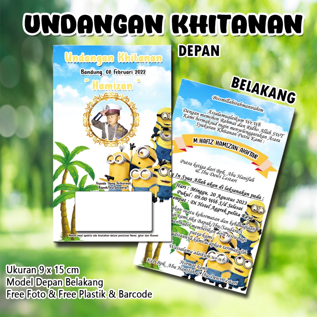 Undangan Khitan Kecil Custom Nama dan Foto Undangan Sunat UKB 07