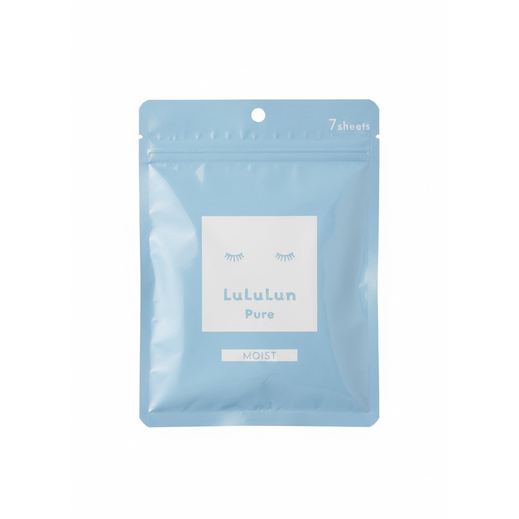 Lululun Pure Blue (moist) 7 sheets, masker wajah High Moisture, ori japan