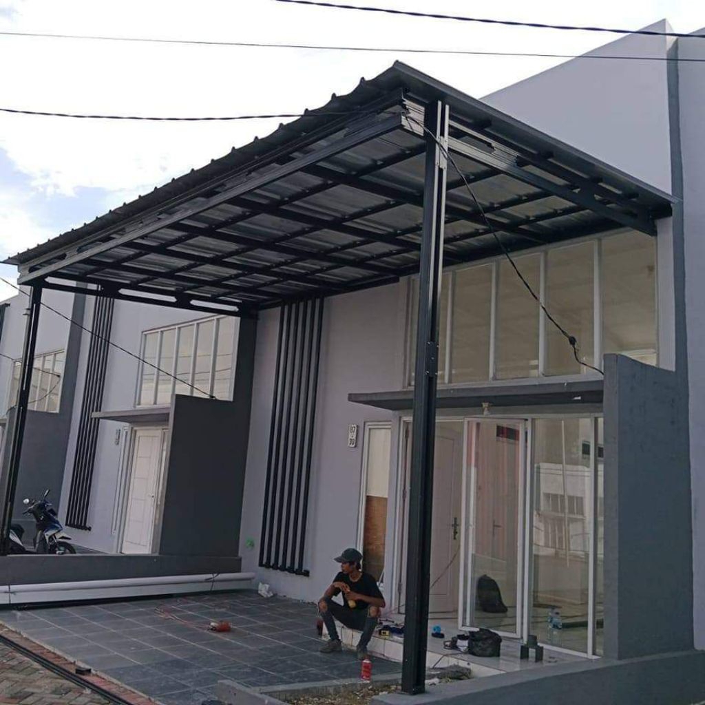 Kanopi baja ringan galvalum cat hitam
