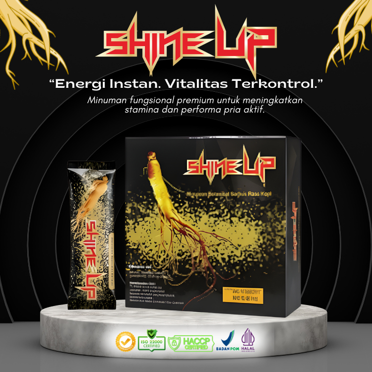 (STOK TERBATAS) SHINE UP Minuman Vitalitas Pria | Energi Instan & Stamina Up Hingga ±4 Jam | Ginseng