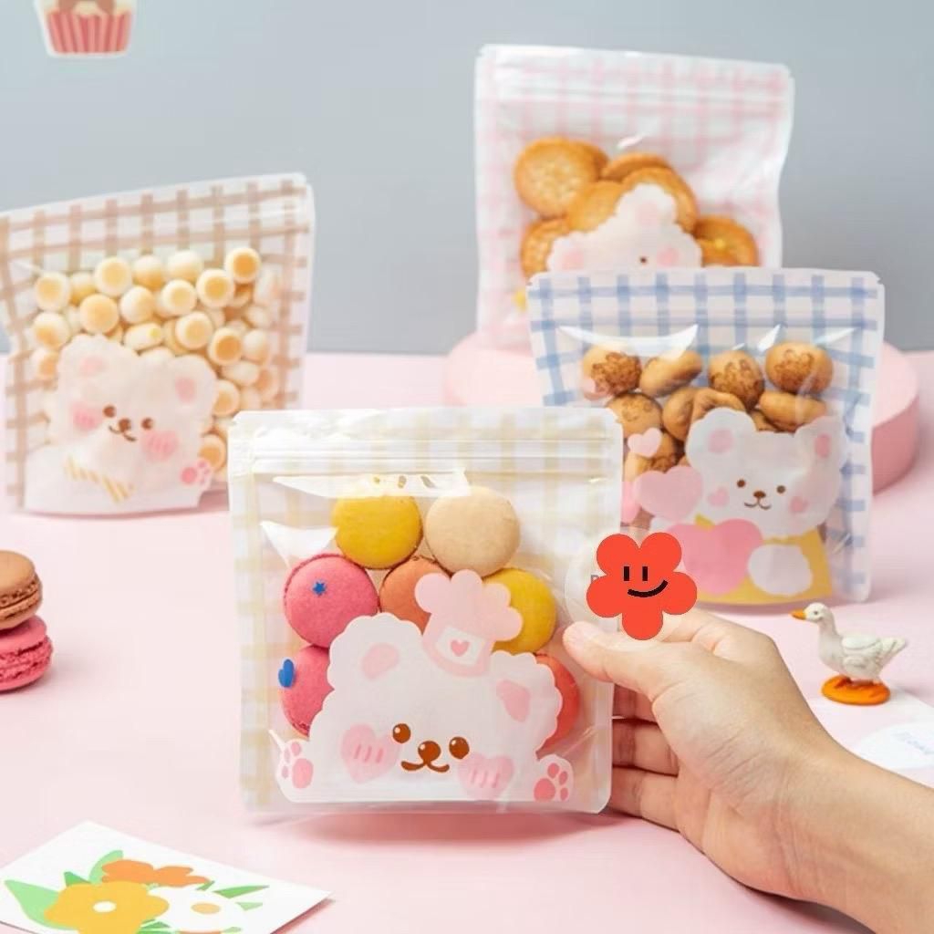 Plastik Klip Ziplock Motif Lucu Zipper Bag Motif Cookies Plastik Snack Pouch Snack